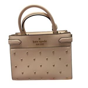 Kate Spade Pink Hearts Embellished Small Staci Satchel